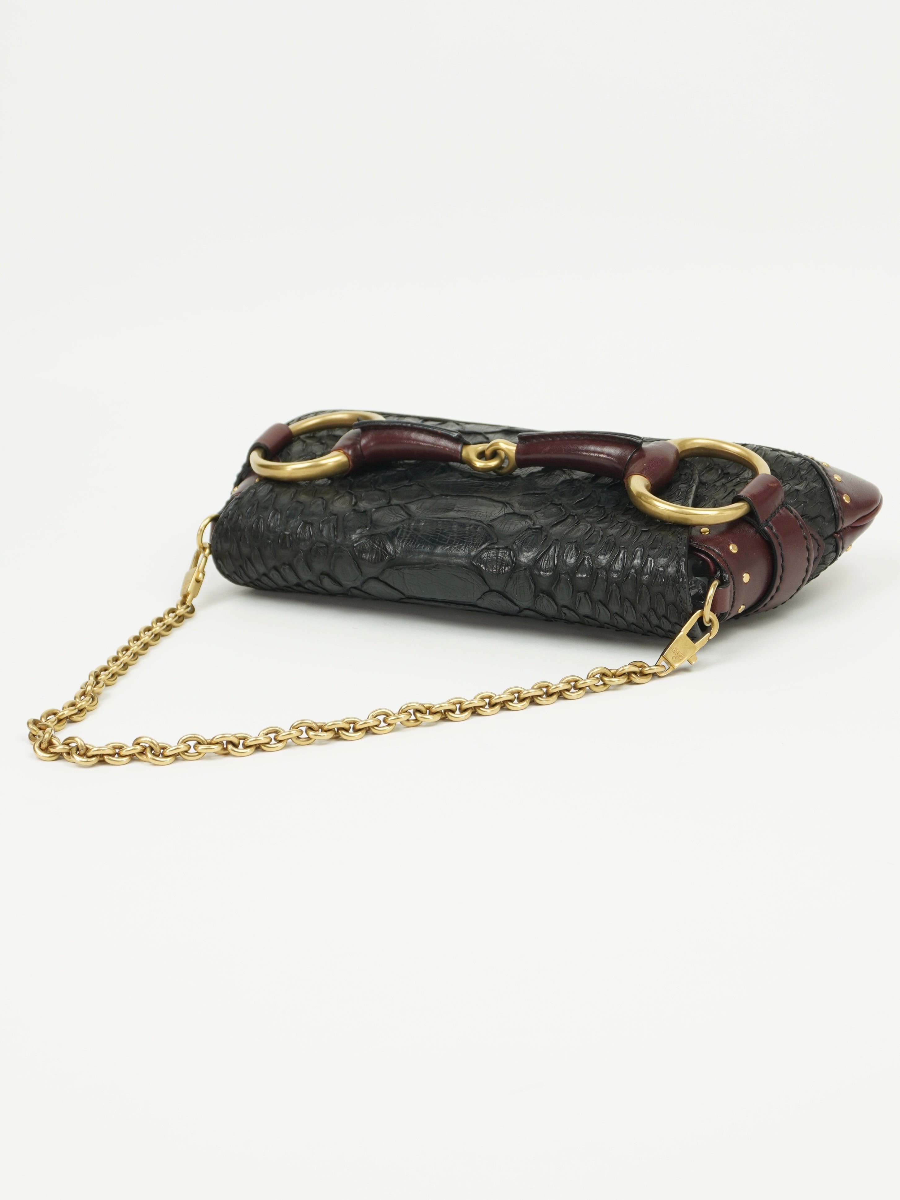 GUCCI TOM FORD HORSEBIT PYTHON CHAIN BAG