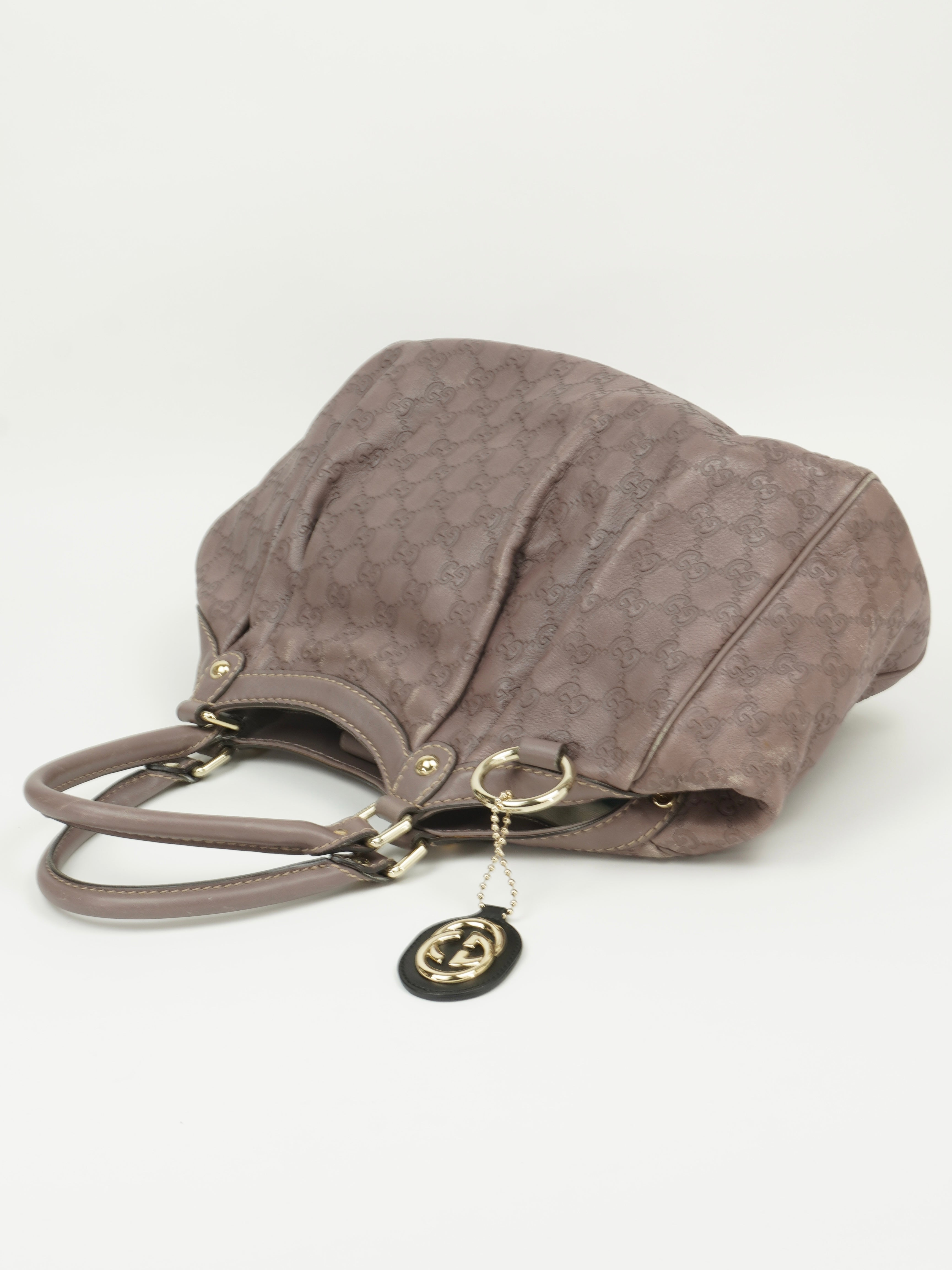 GUCCI MONOGRAM LEATHER SUKEY BAG