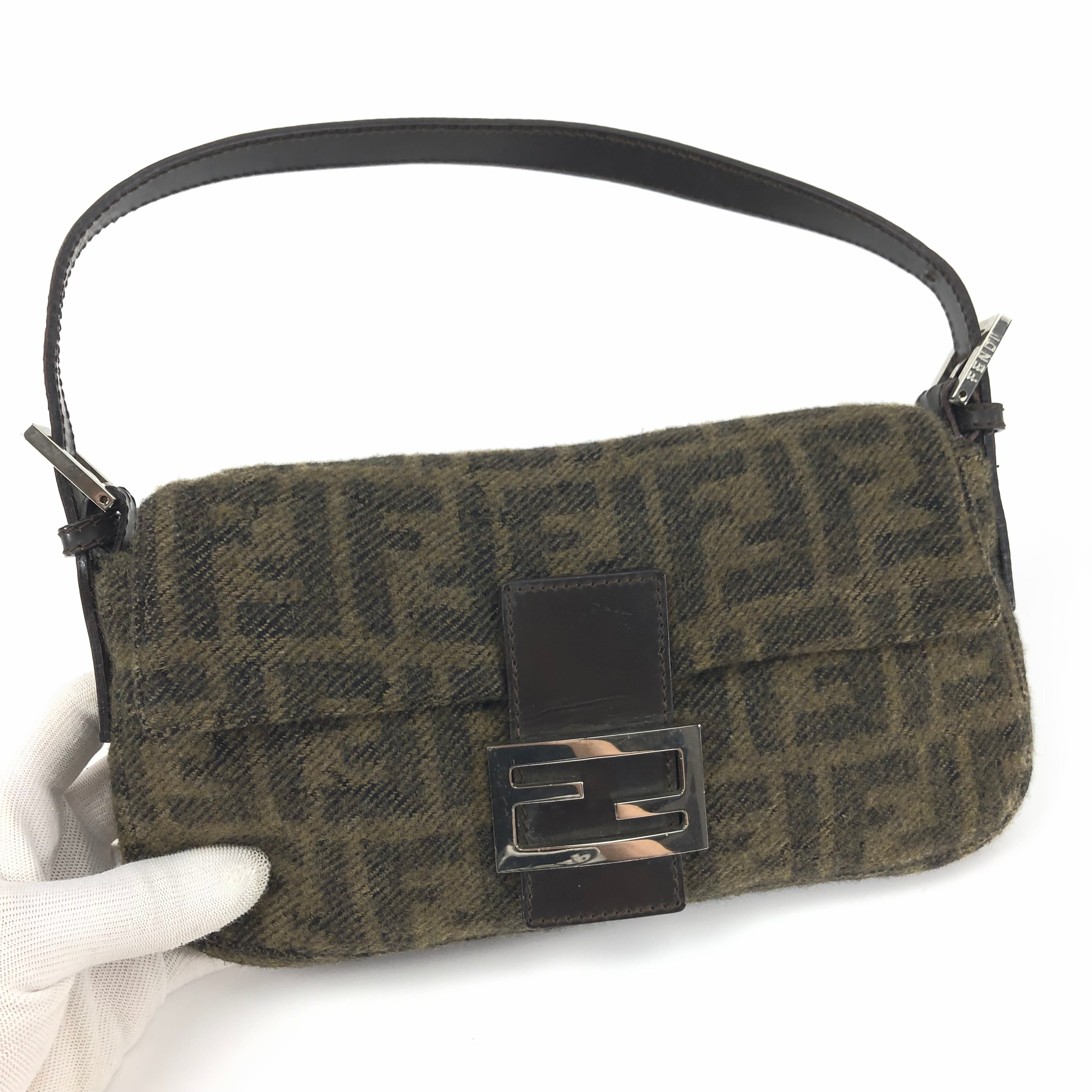 FENDI CASHMERE WOOL BAGUETTE BAG