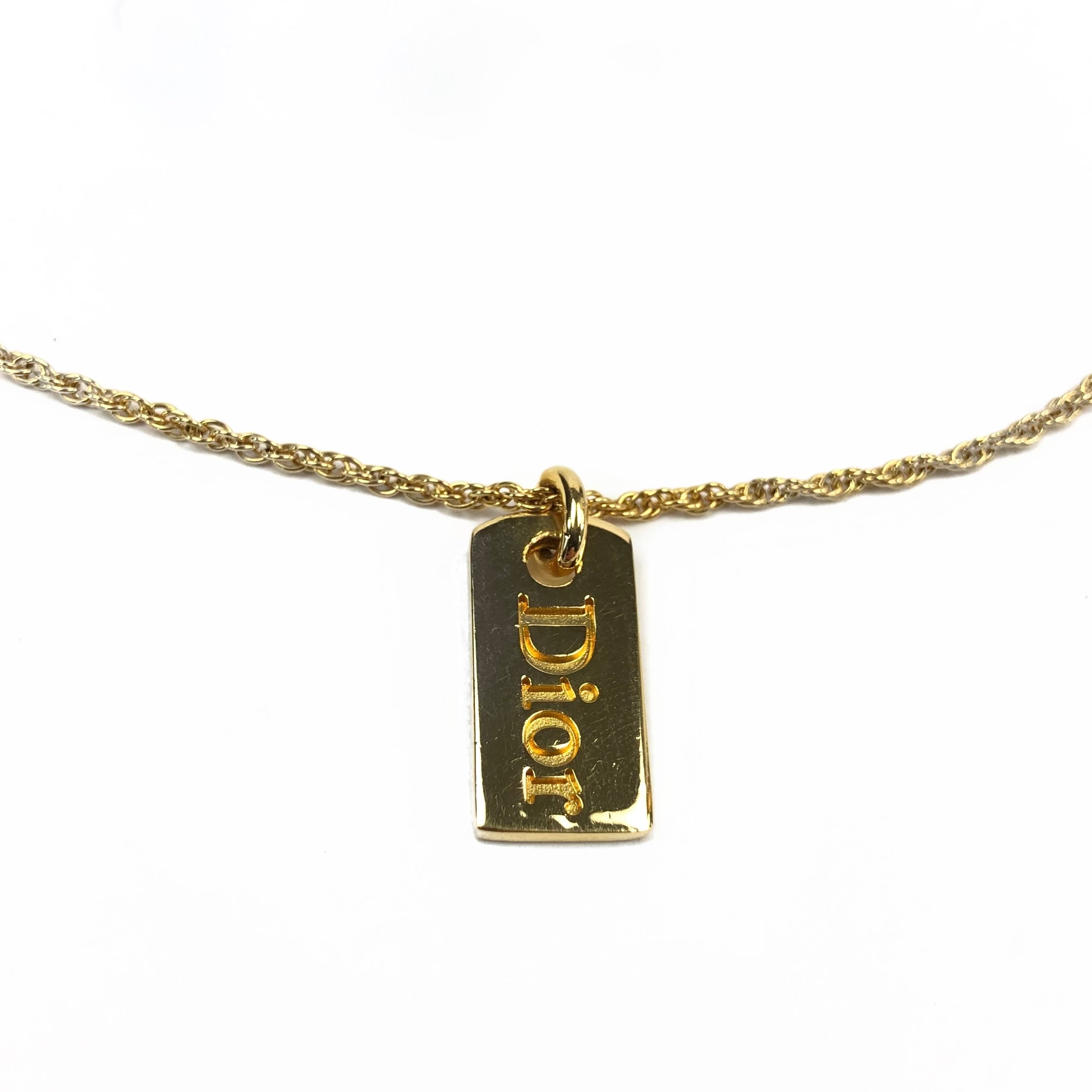 Christian Dior Tag Necklace