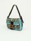 FENDI SILK BEADED BAGUETTE WITH LIZARD TRIM