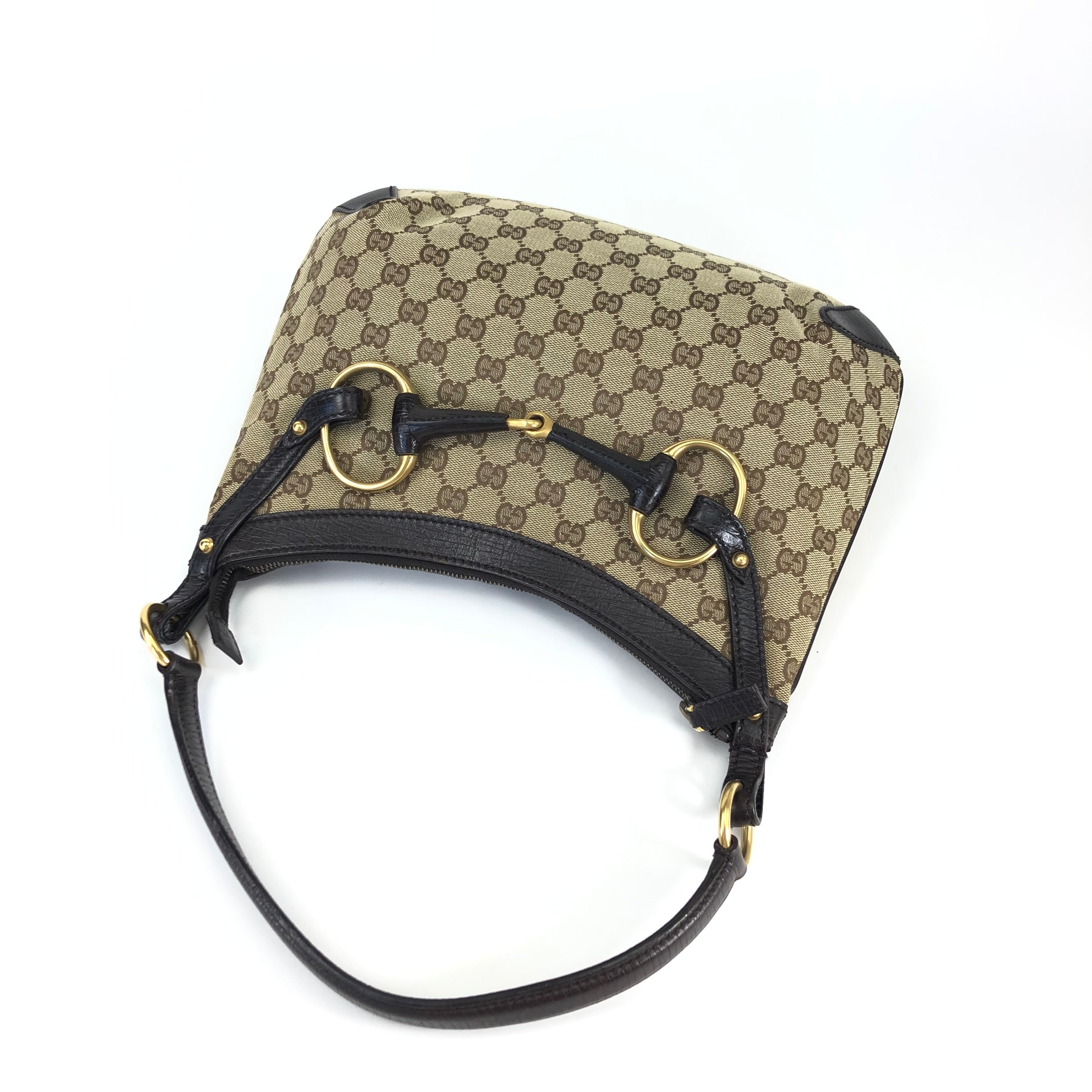 GUCCI HORSEBIT MONOGRAM SHOULDER BAG