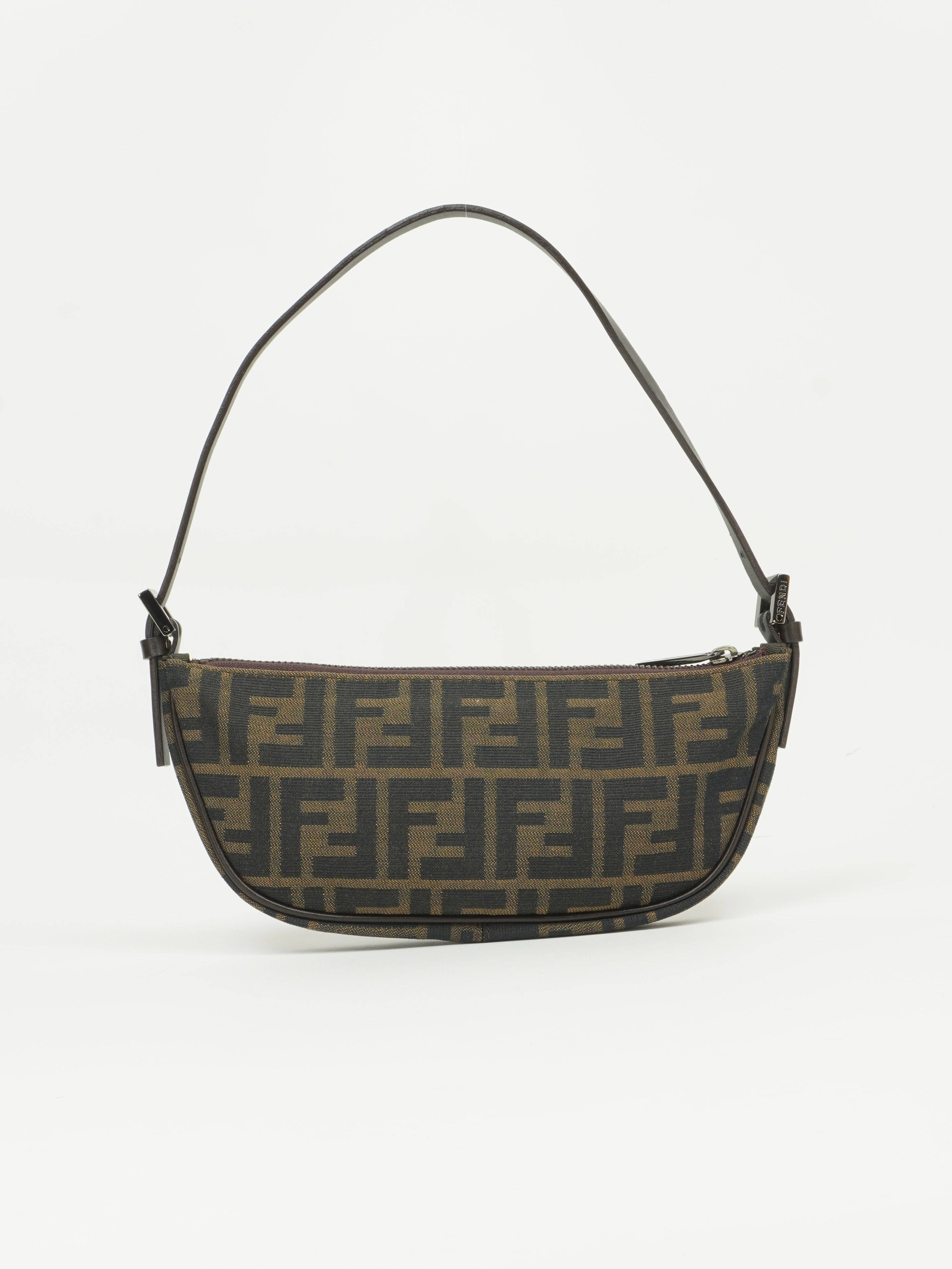 FENDI ZUCCA CRESCENT SHOULDER BAG