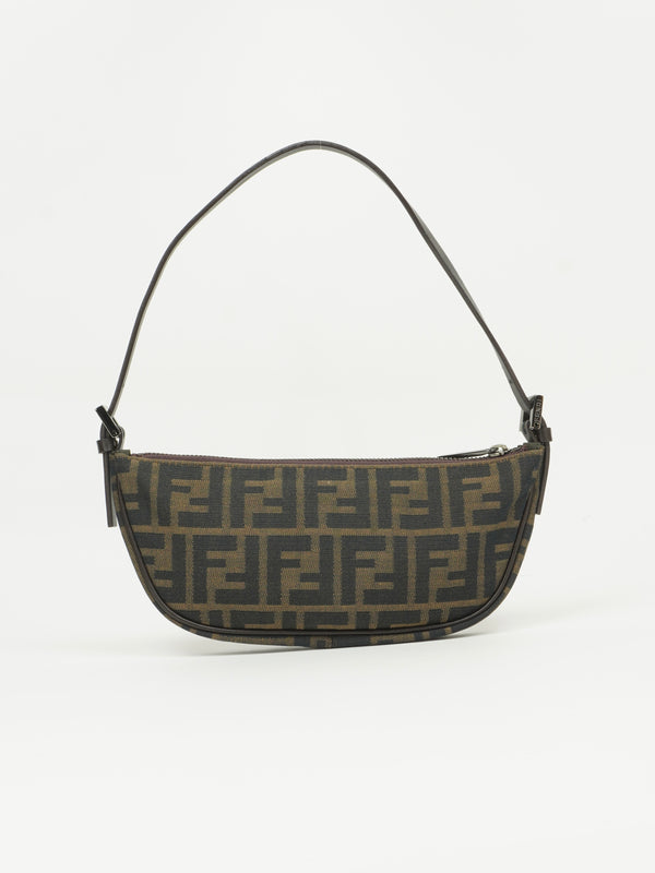 FENDI ZUCCA CRESCENT SHOULDER BAG