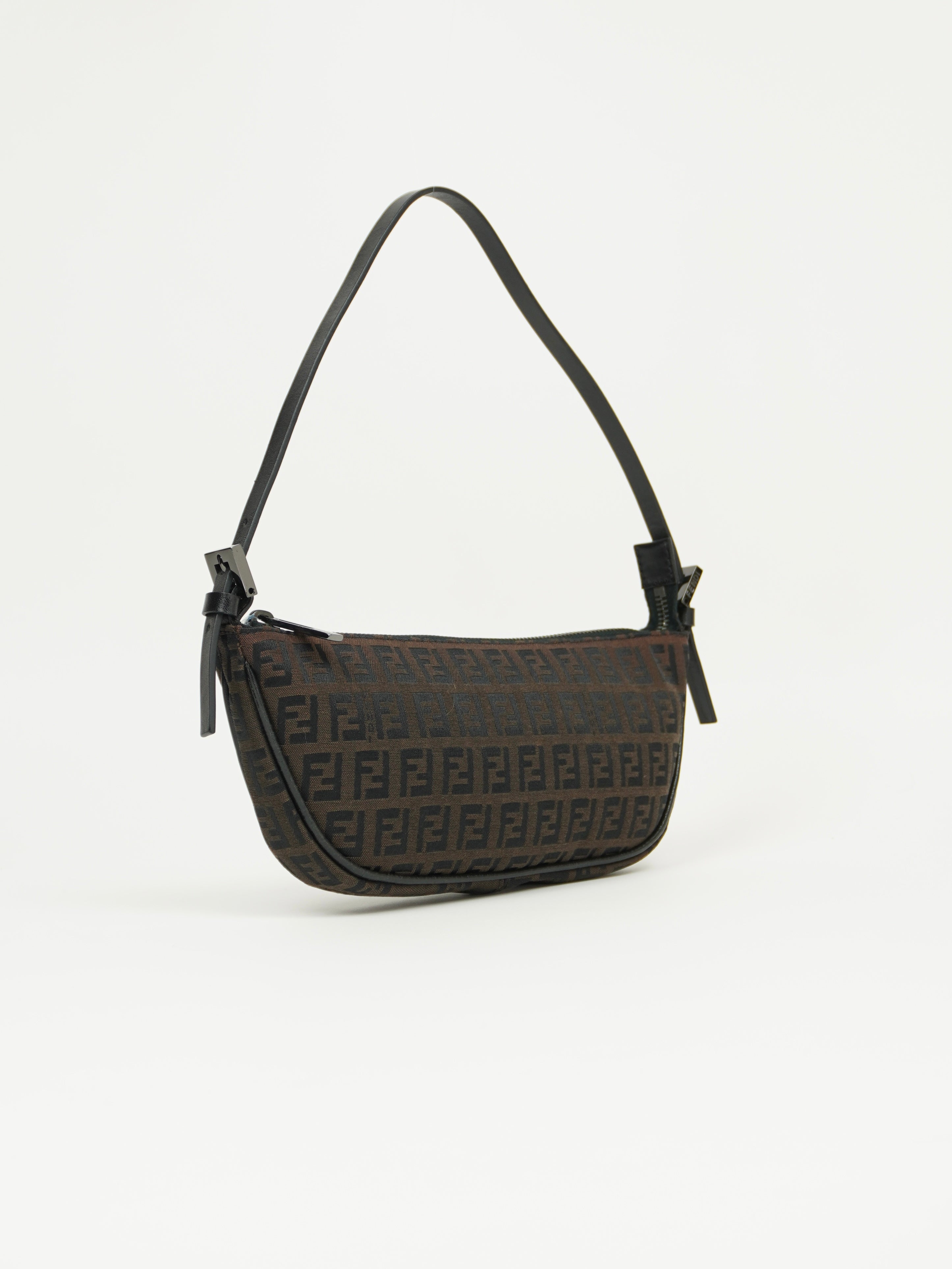 FENDI ZUCCA CRESCENT SHOULDER BAG