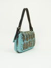 FENDI SILK BEADED BAGUETTE WITH LIZARD TRIM