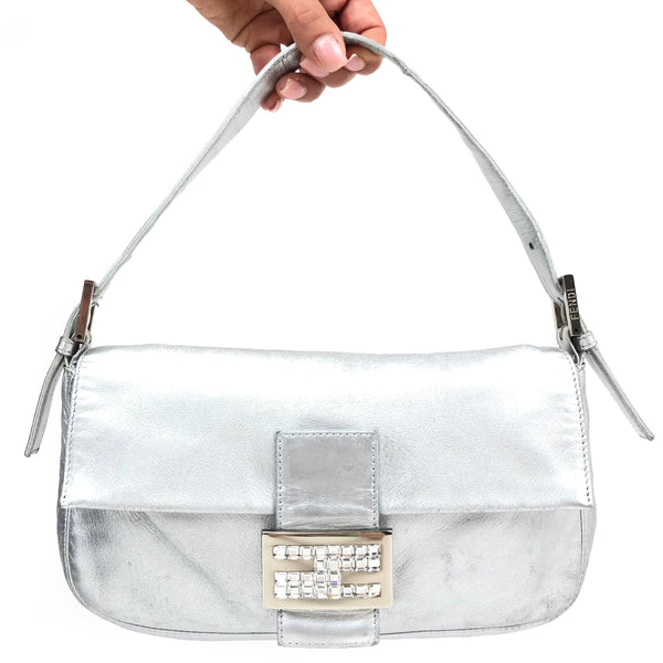 Fendi Silver Baguette Bag