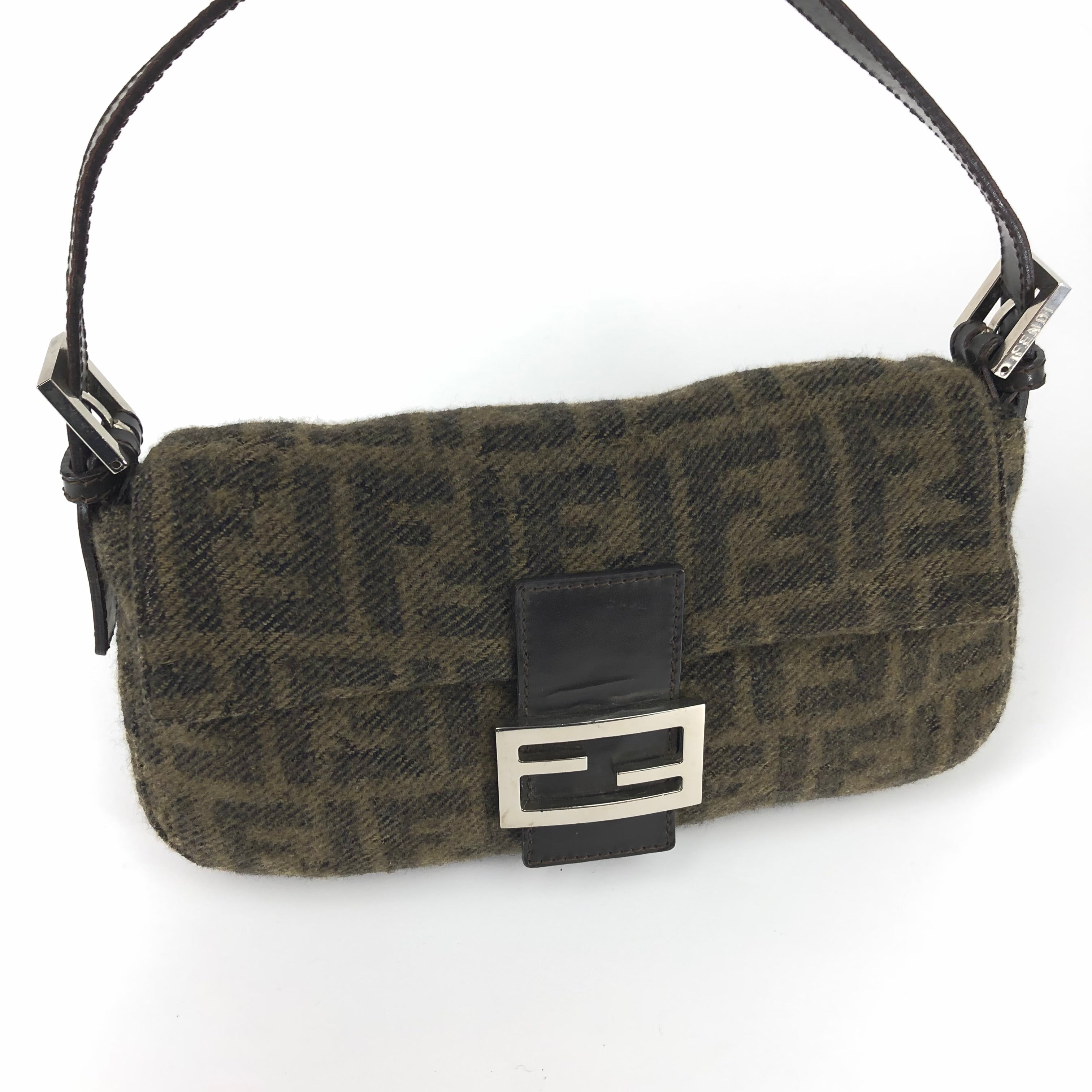 FENDI CASHMERE WOOL BAGUETTE BAG