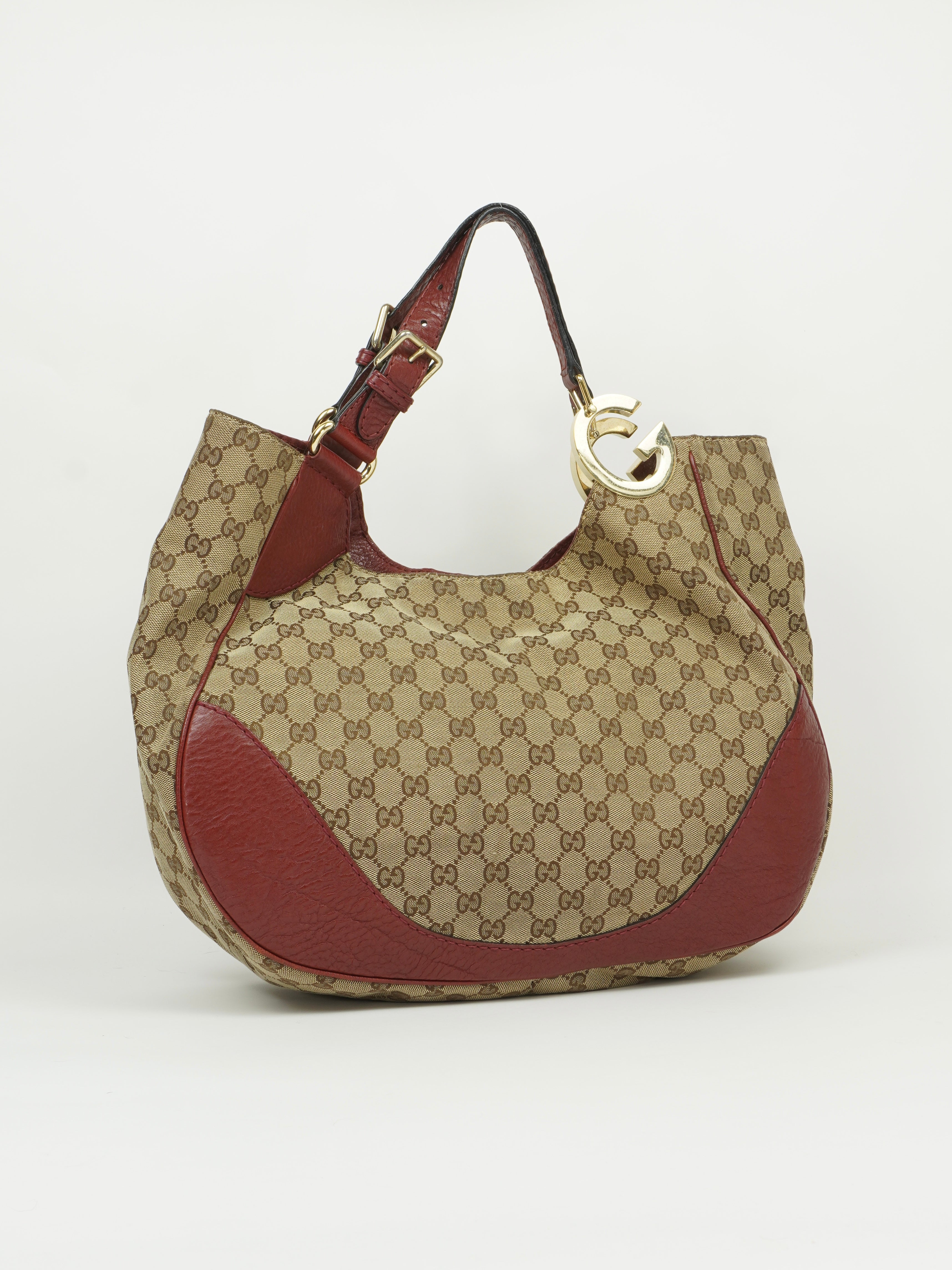 GUCCI MONOGRAM G LOGO HOBO BAG