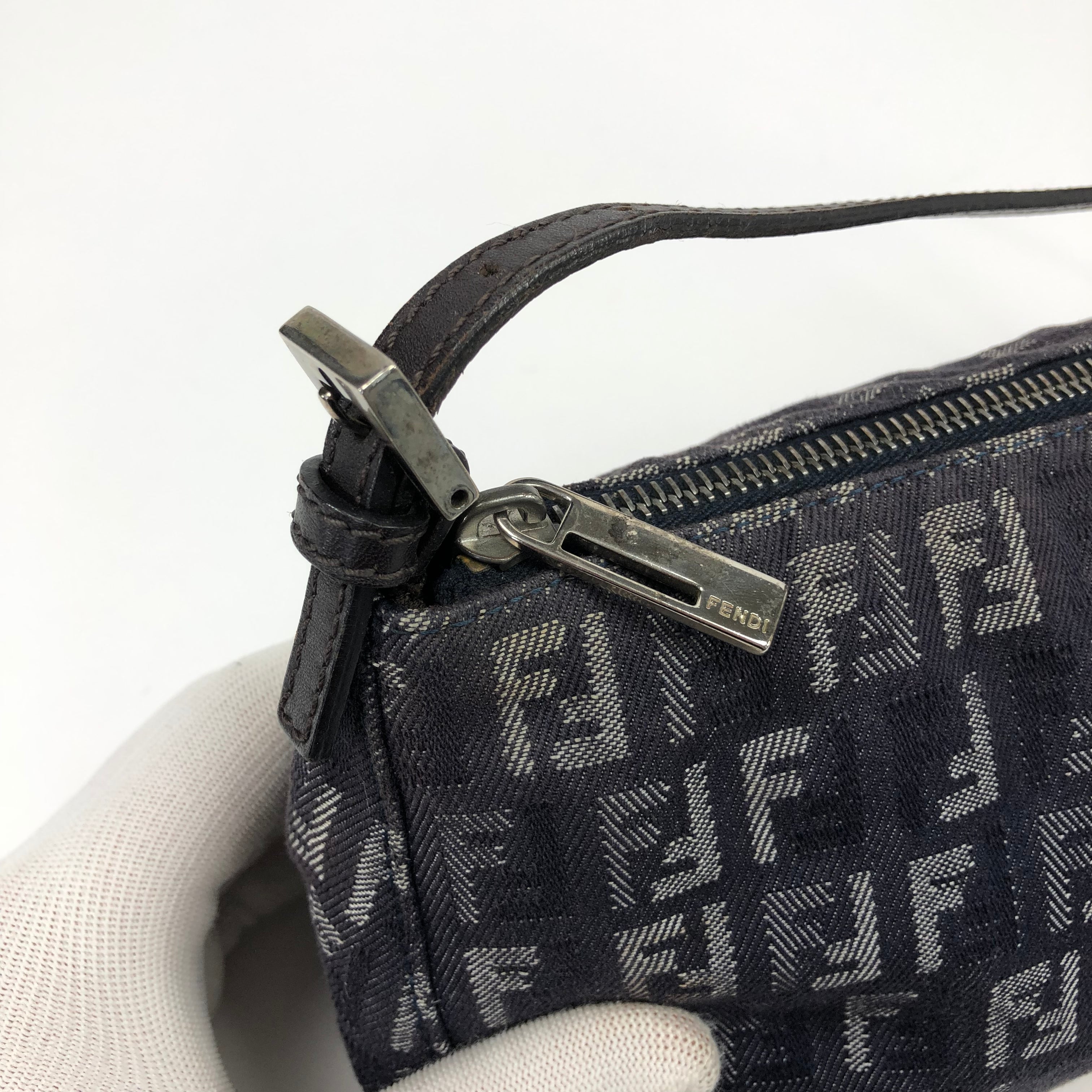 Fendi Denim Zucca Shoulder Bag