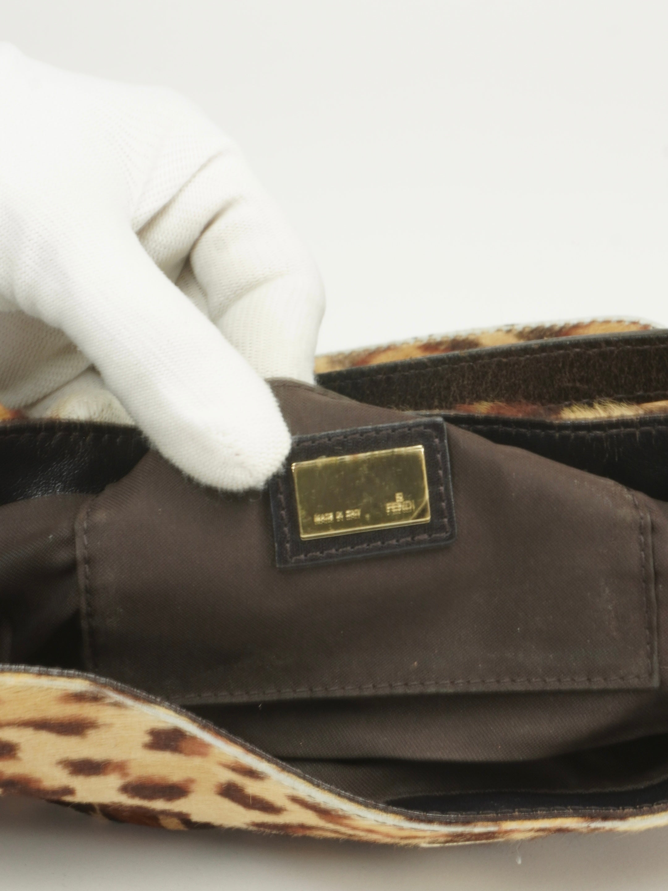 FENDI LEOPARD PRINT PONY HAIR BAG