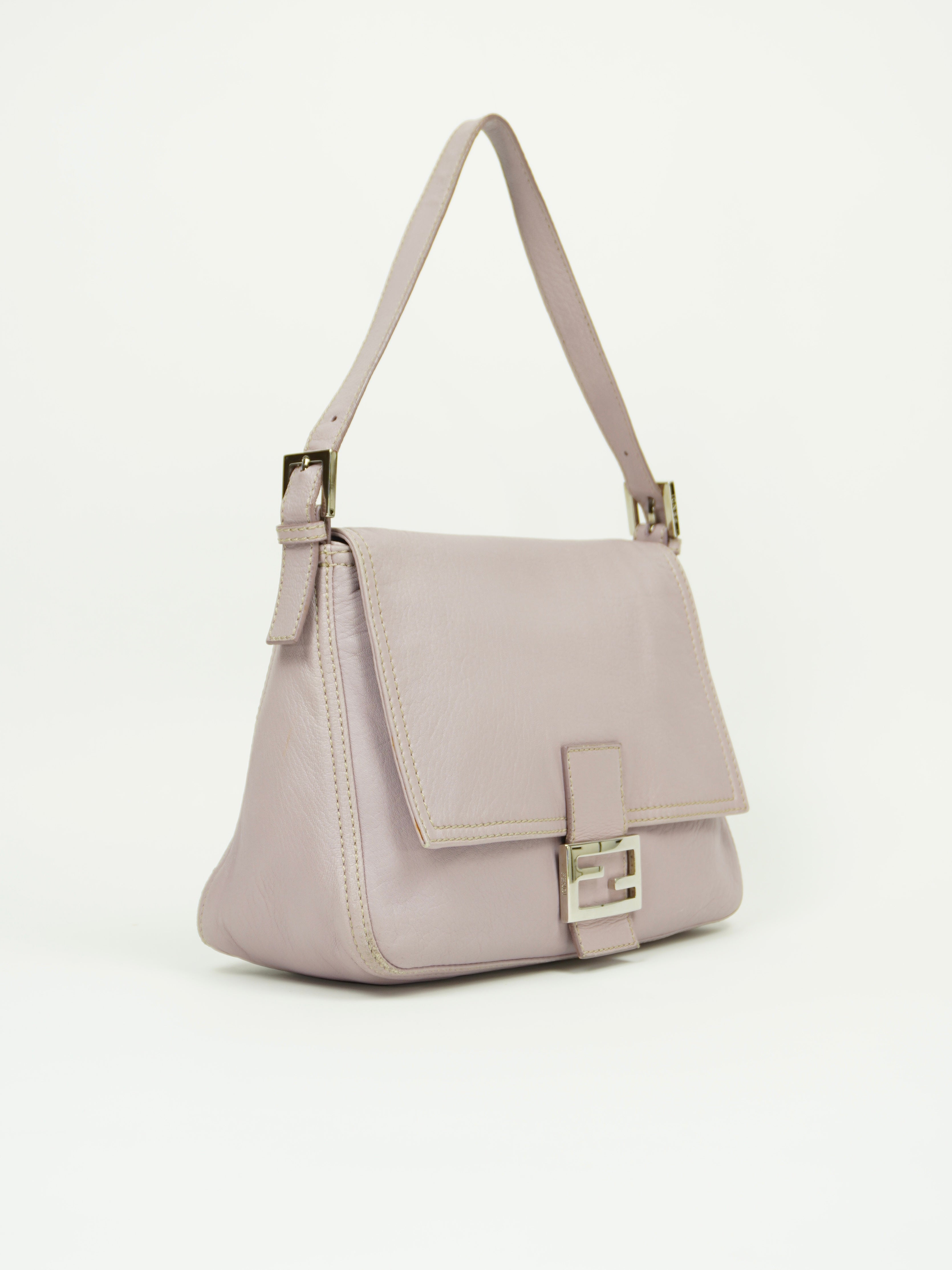 FENDI MAMA LILAC LEATHER BAGUETTE