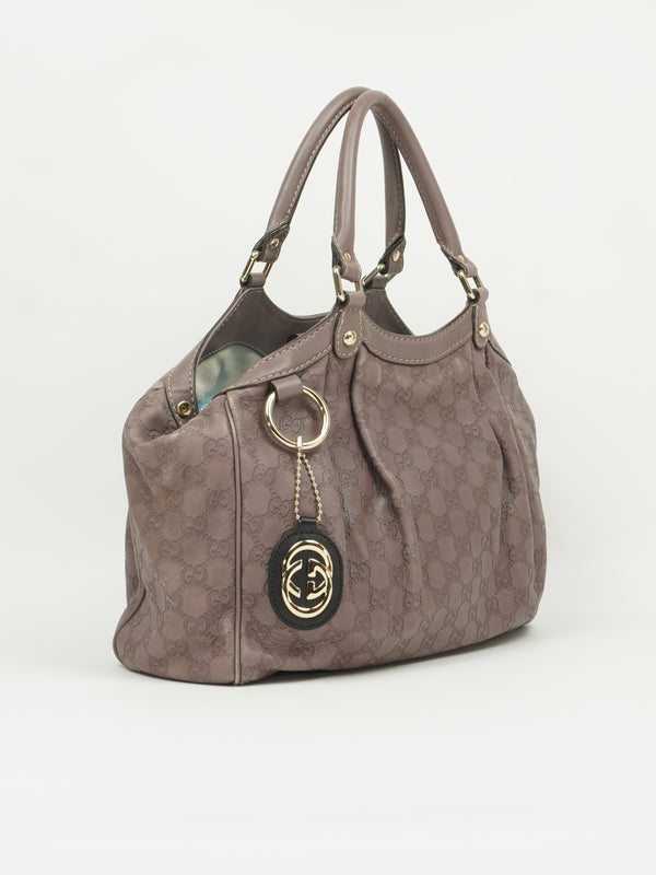 GUCCI MONOGRAM LEATHER SUKEY BAG