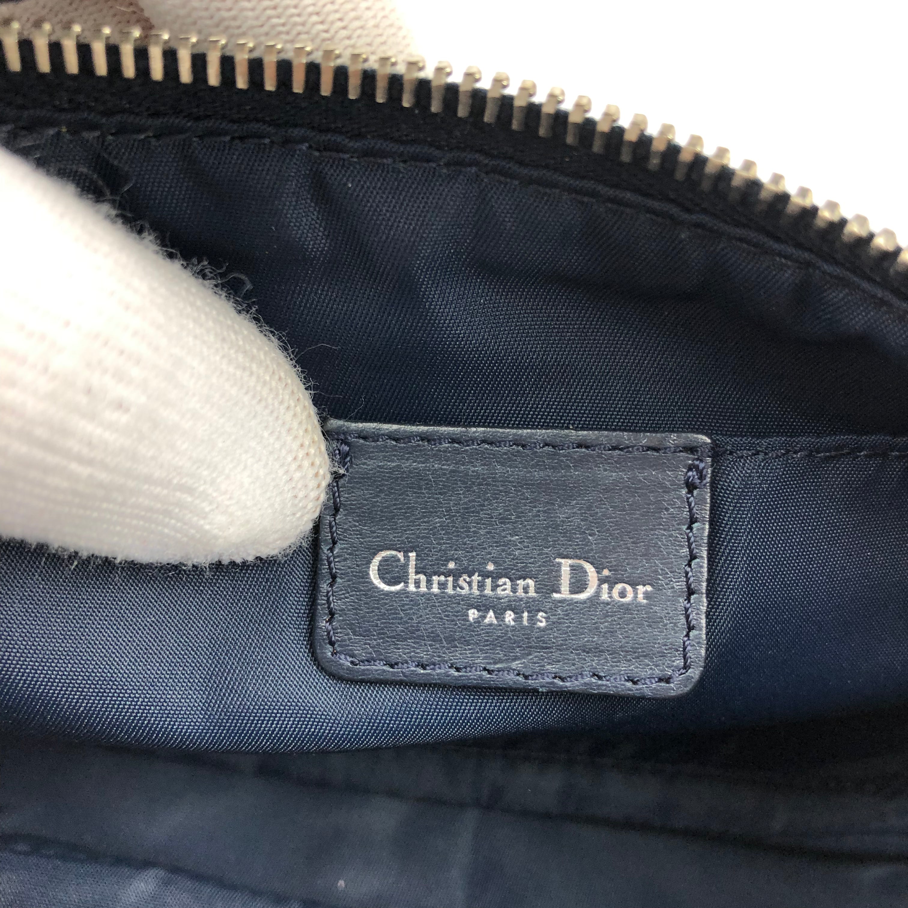 Christian Dior Monogram Shoulder Bag with Silver Detailing