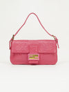FENDI PINK LEATHER LOGO BAGUETTE