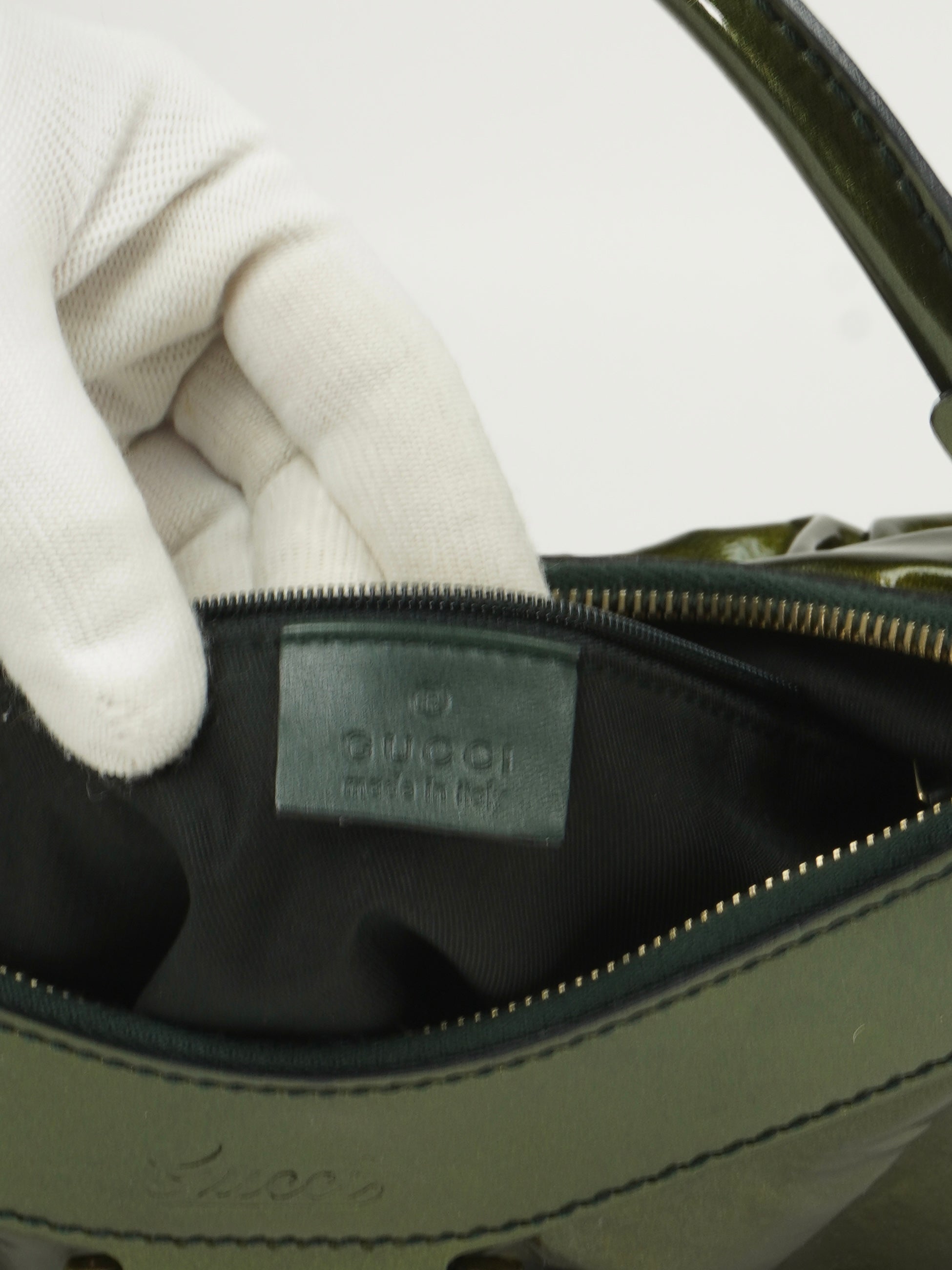 GUCCI PATENT LEATHER ABBEY BAG