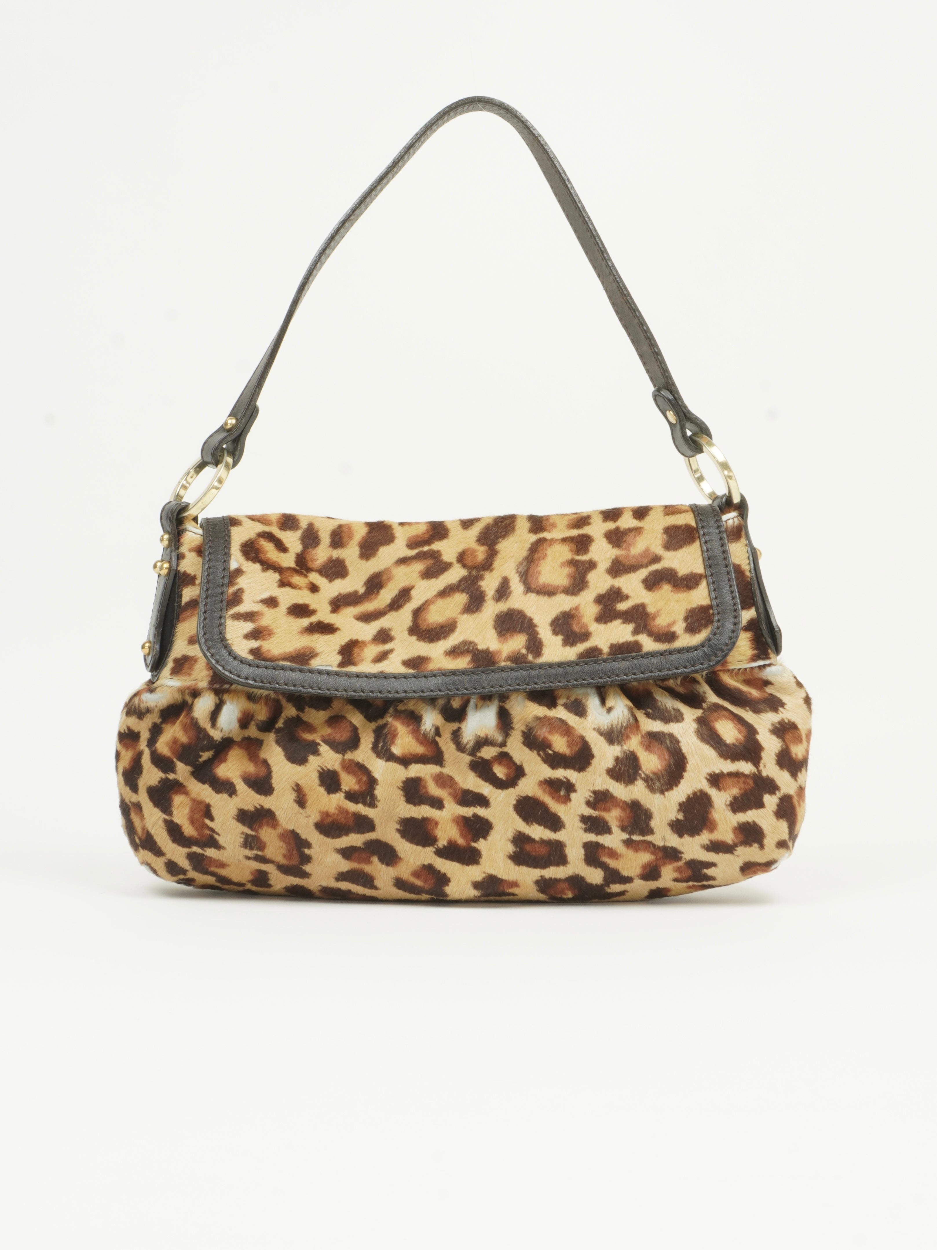FENDI LEOPARD PRINT PONY HAIR BAG
