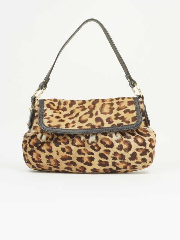 FENDI LEOPARD PRINT PONY HAIR BAG