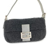 FENDI WOOL BAGUETTE BAG WITH DIAMANTÉ AND LIZARD DETAILING