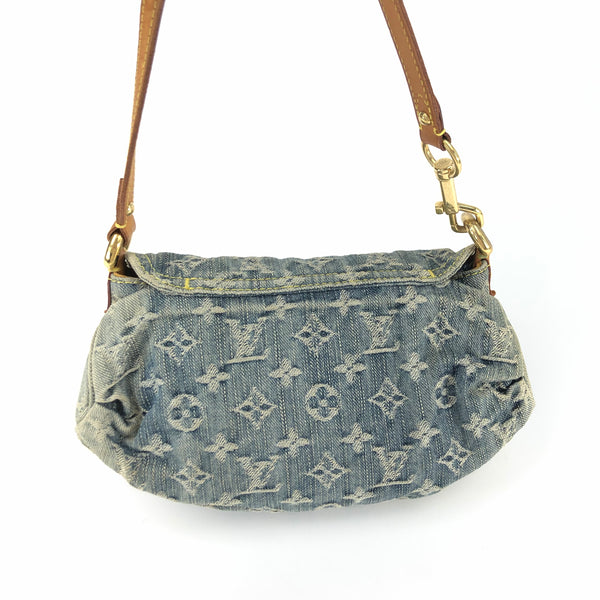 LOUIS VUITTON PLEATY DENIM SHOULDER BAG