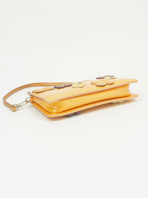 LOUIS VUITTON VERNIS FLOWER POCHETTE BAG