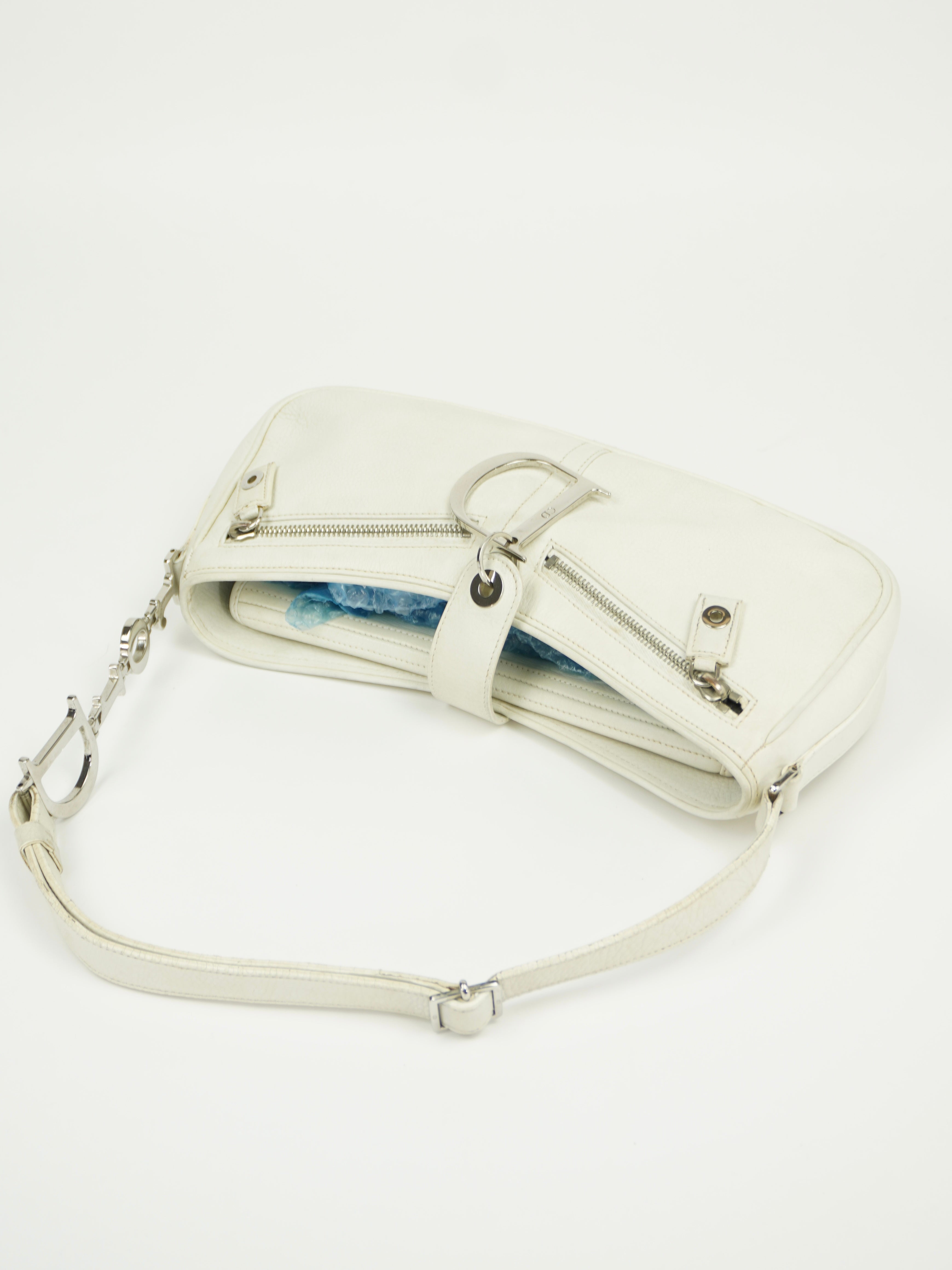 CHRISTIAN DIOR MONOGRAM BAG WITH SILVER HARDWARE