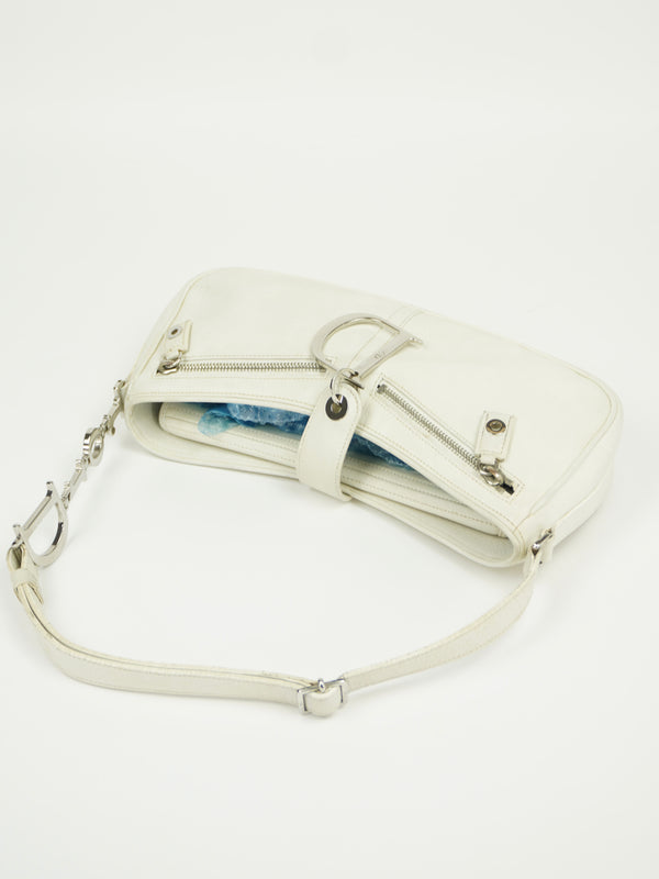 CHRISTIAN DIOR MONOGRAM BAG WITH SILVER HARDWARE