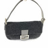 FENDI WOOL BAGUETTE BAG WITH DIAMANTÉ AND LIZARD DETAILING