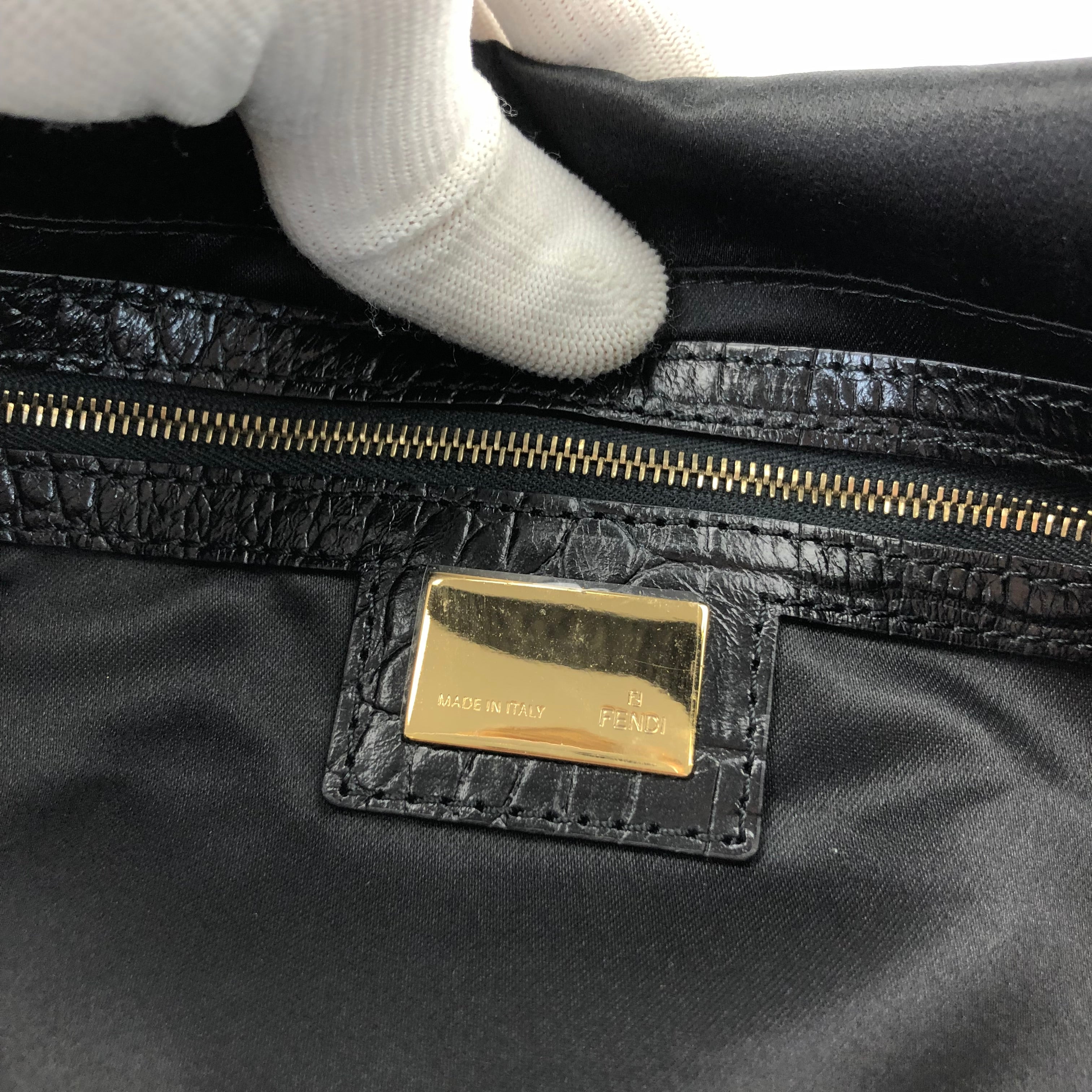 FENDI SATIN BAGUETTE BAG WITH DIAMANTÉ DETAILING