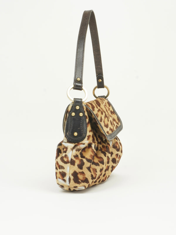 FENDI LEOPARD PRINT PONY HAIR BAG