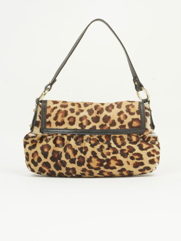 FENDI LEOPARD PRINT PONY HAIR BAG