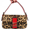 Fendi Leopard Pony Hair Baguette Shoulder Bag