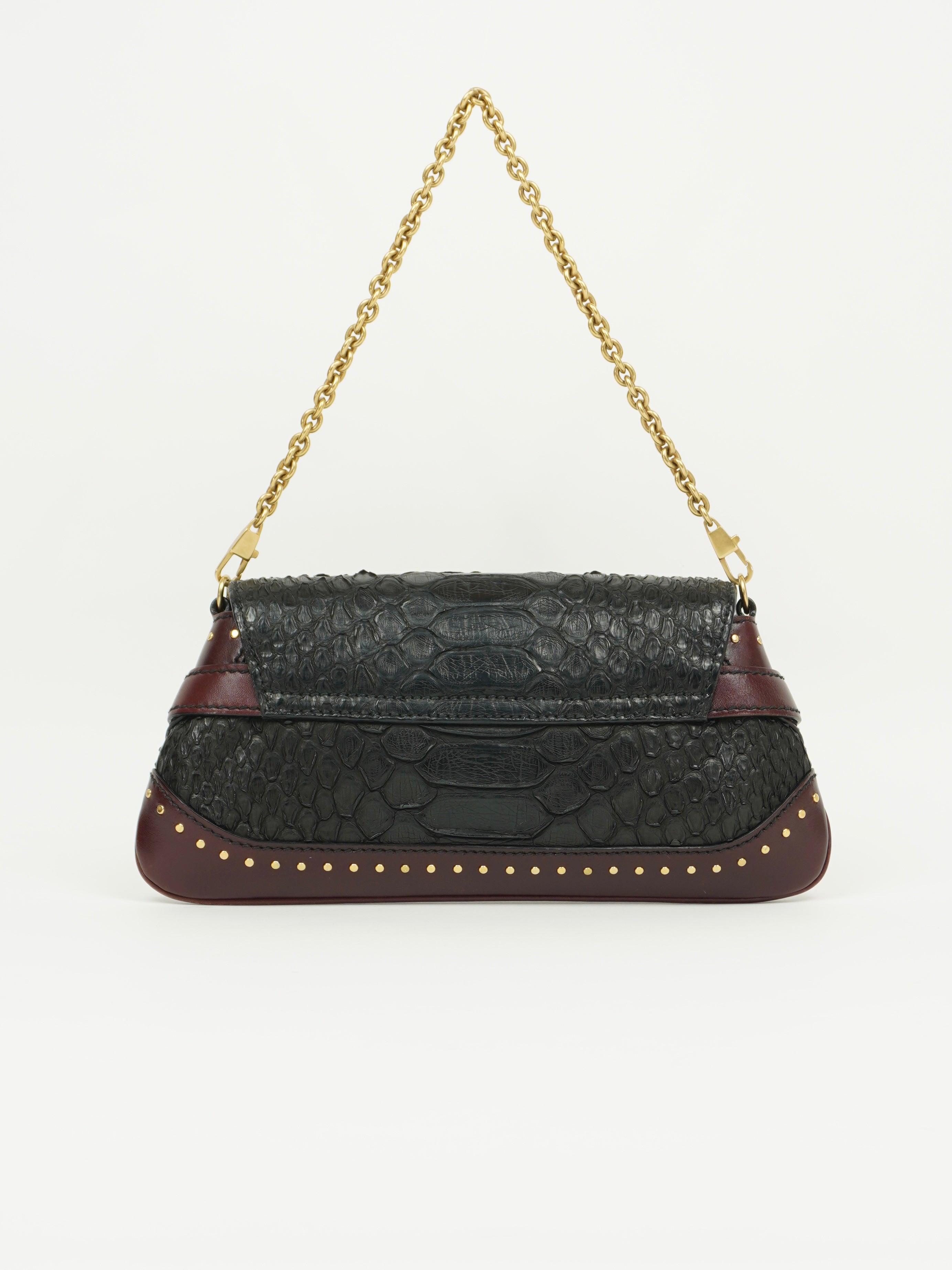 GUCCI TOM FORD HORSEBIT PYTHON CHAIN BAG