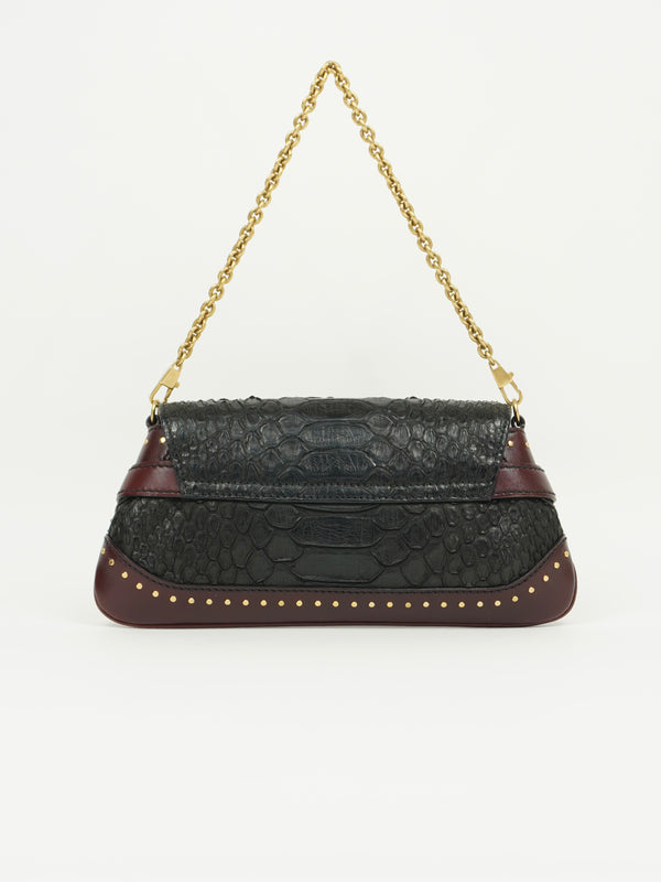 GUCCI TOM FORD HORSEBIT PYTHON CHAIN BAG