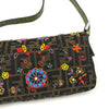 Fendi Zucca Floral Beaded Baguette Bag with Exotic Lizard Detailing