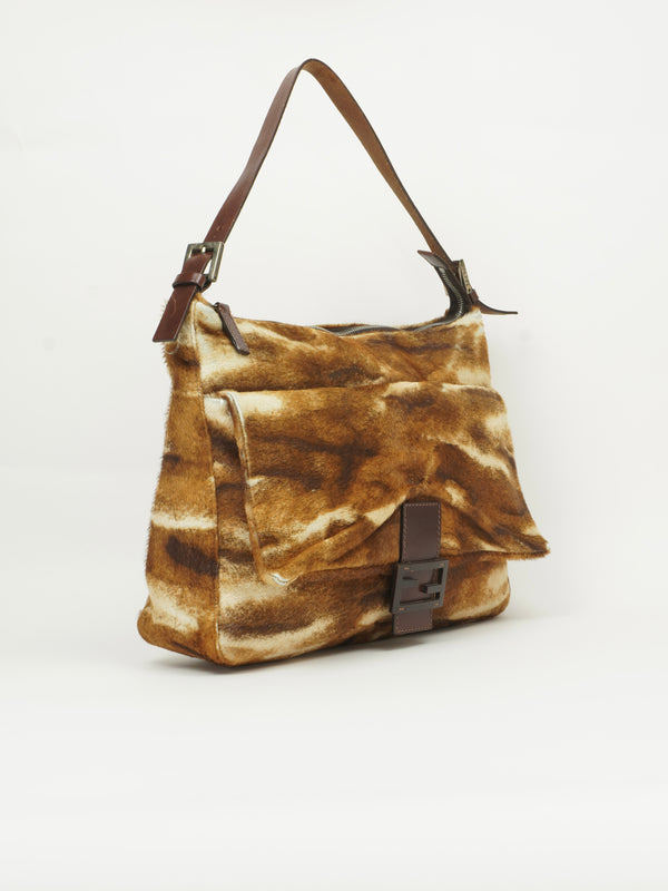 FENDI CALF HAIR MAMA BAGUETTE BAG