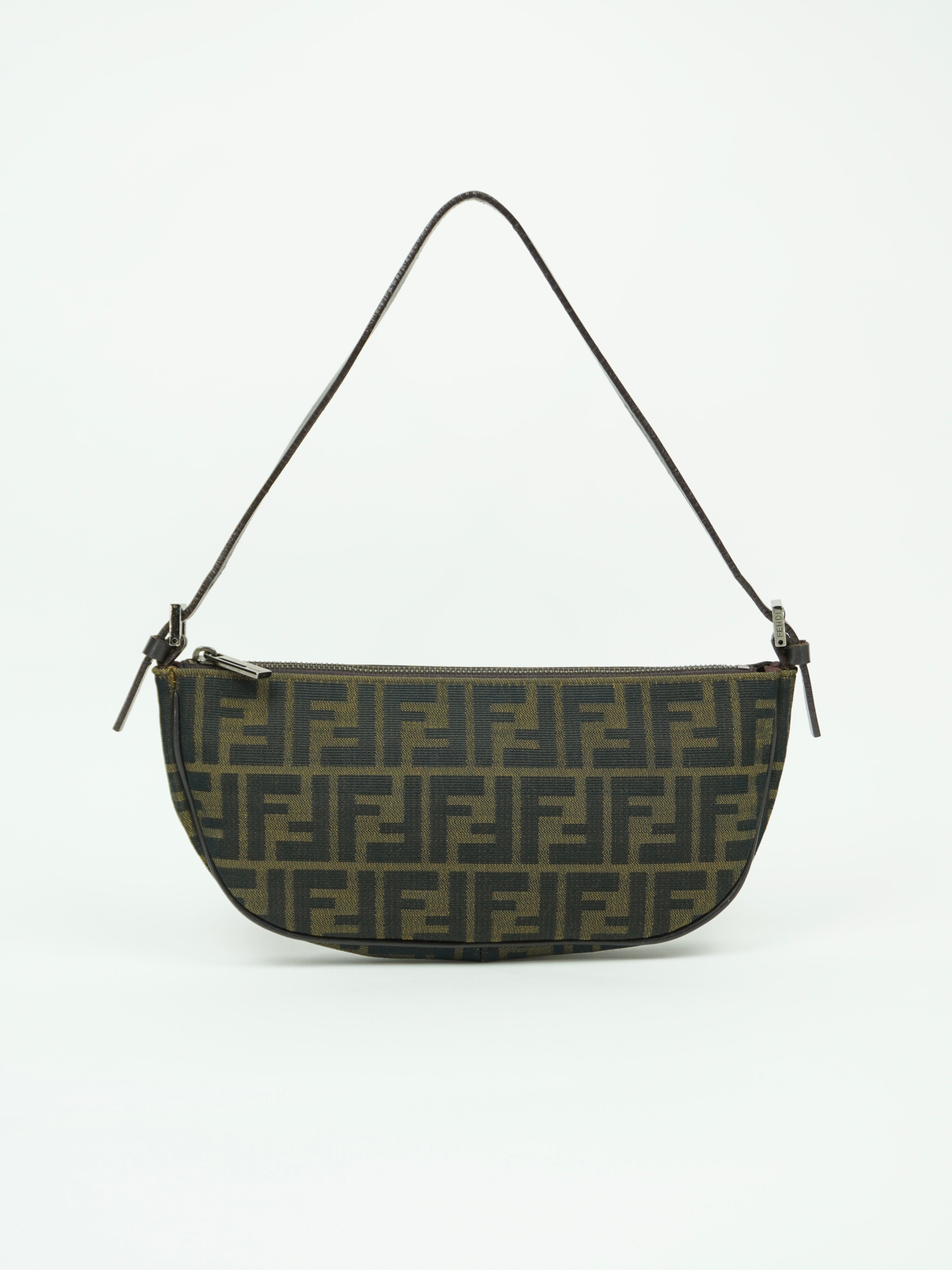 FENDI ZUCCA CRESCENT SHOULDER BAG