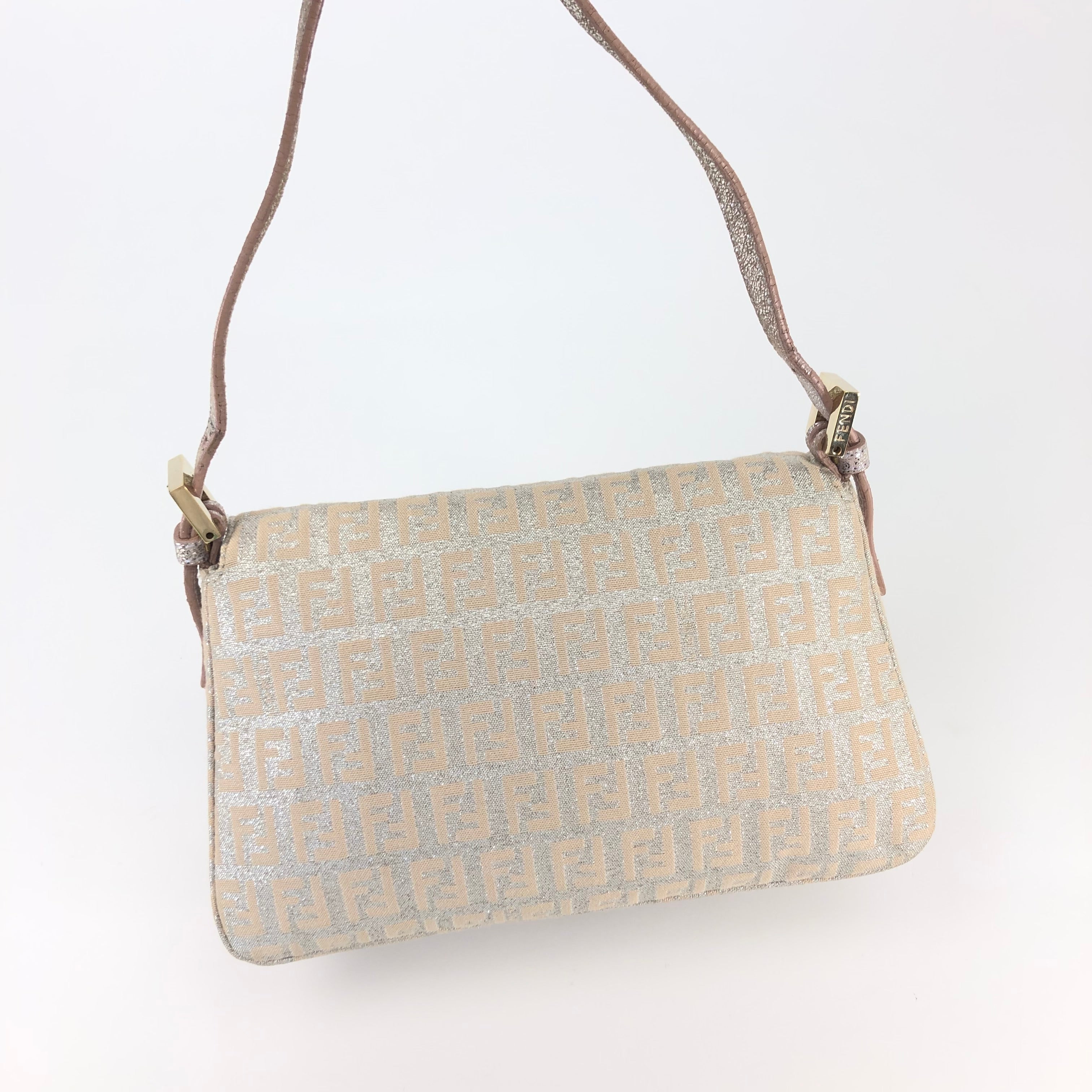 FENDI ZUCCA SHIMMER BAGUETTE BAG