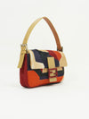 FENDI CALF HAIR PATCHWORK BAGUETTE BAG