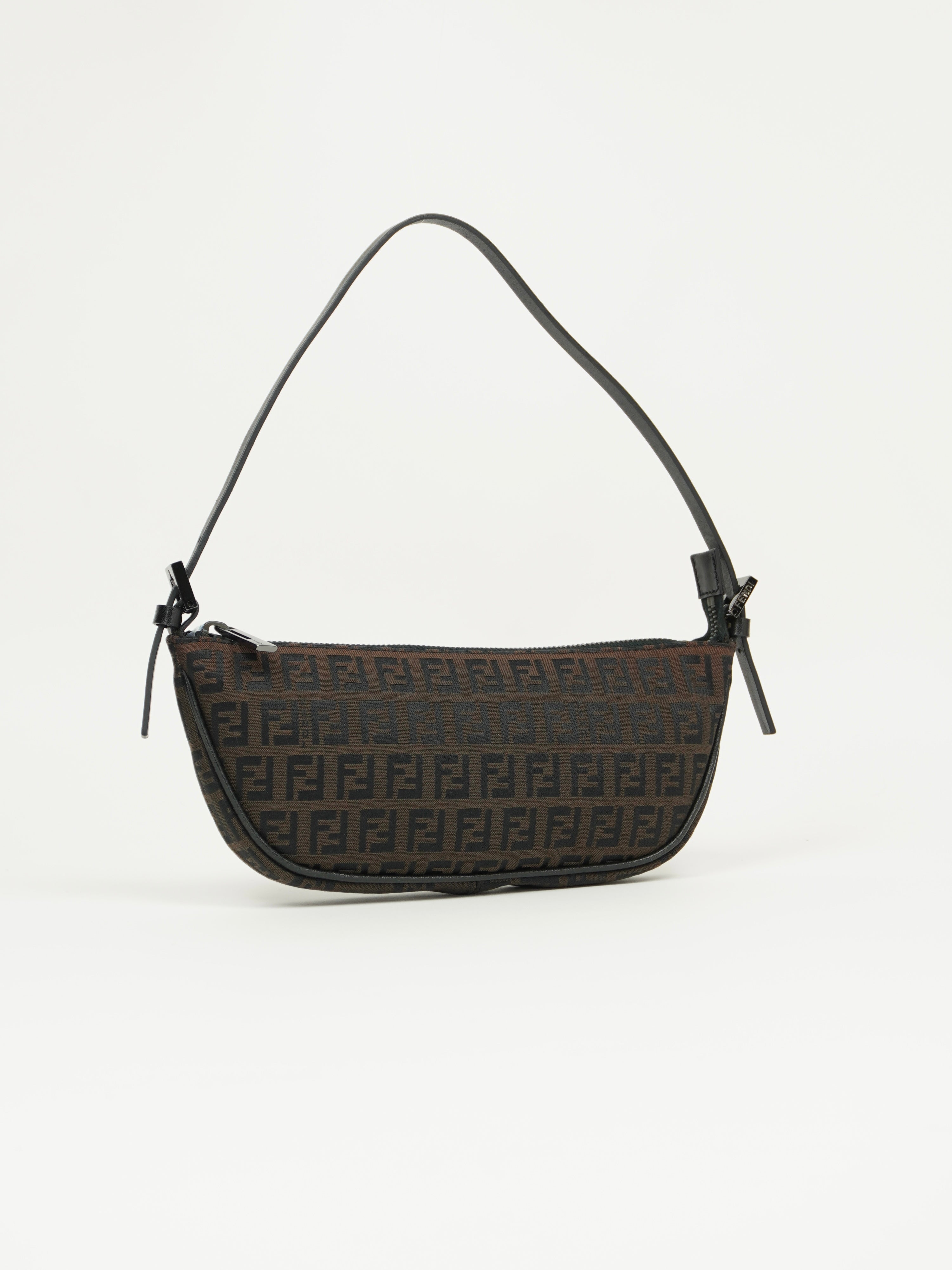 FENDI ZUCCA CRESCENT SHOULDER BAG