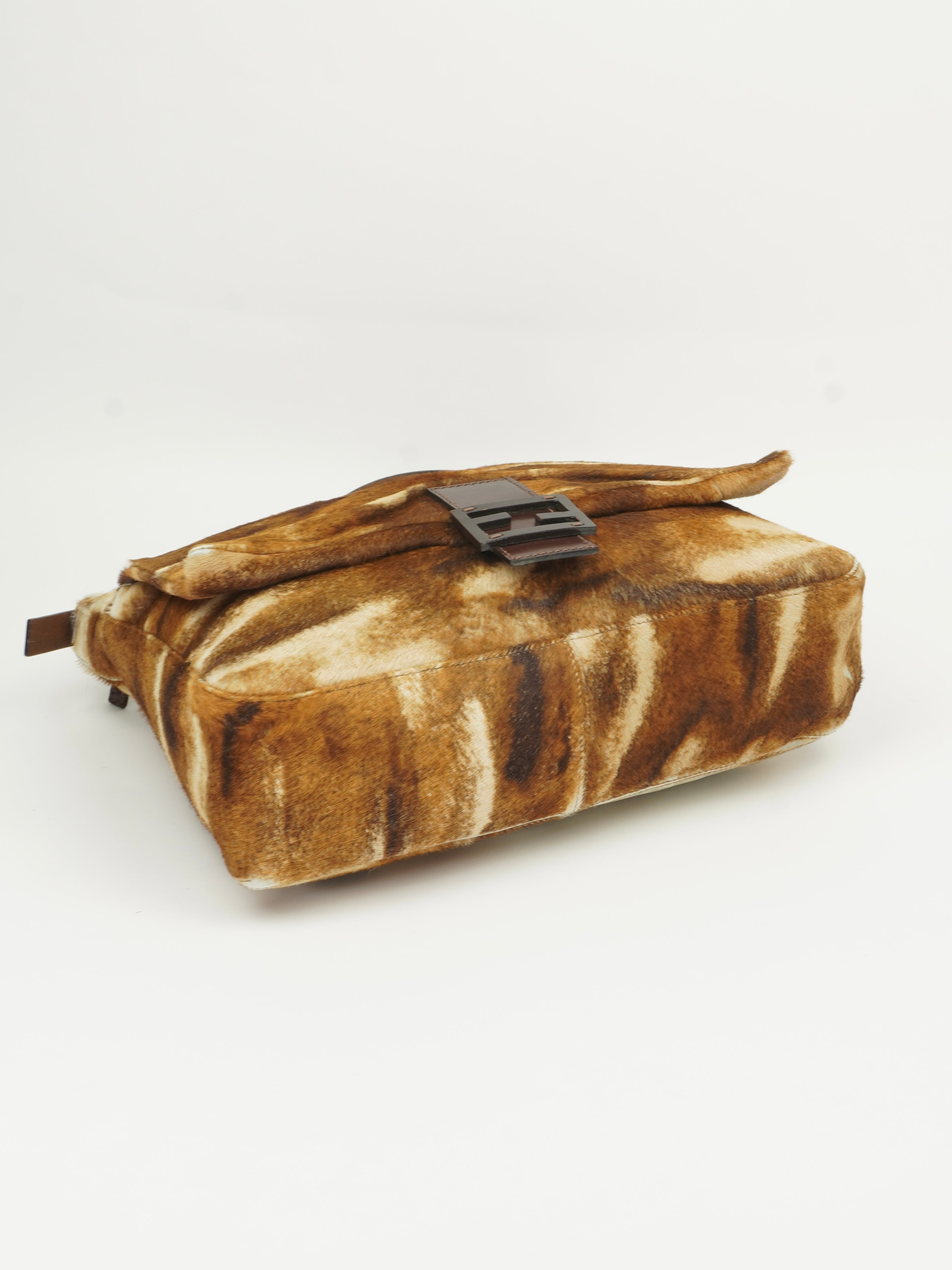 FENDI CALF HAIR MAMA BAGUETTE BAG