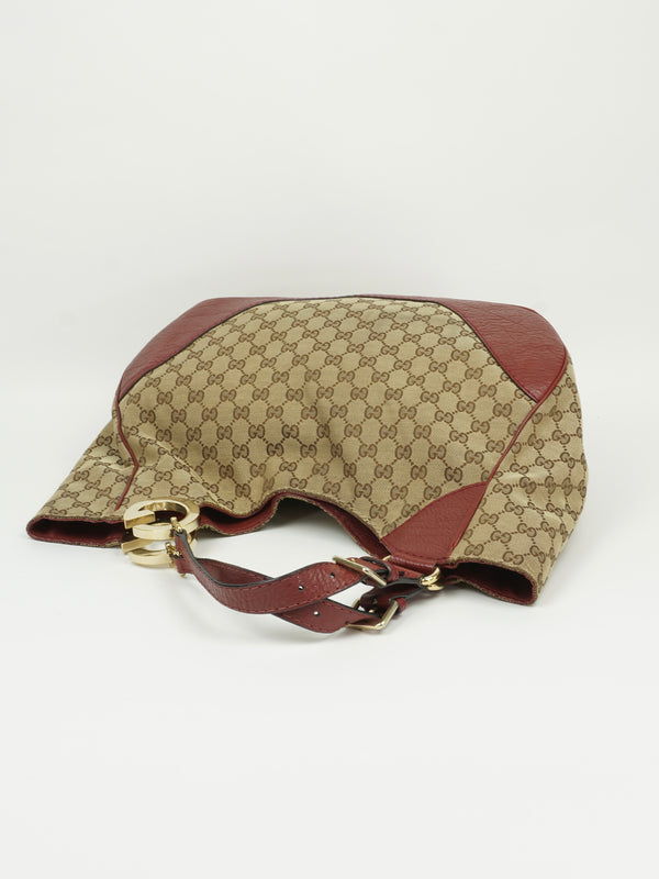 GUCCI MONOGRAM G LOGO HOBO BAG