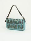 FENDI SILK BEADED BAGUETTE WITH LIZARD TRIM