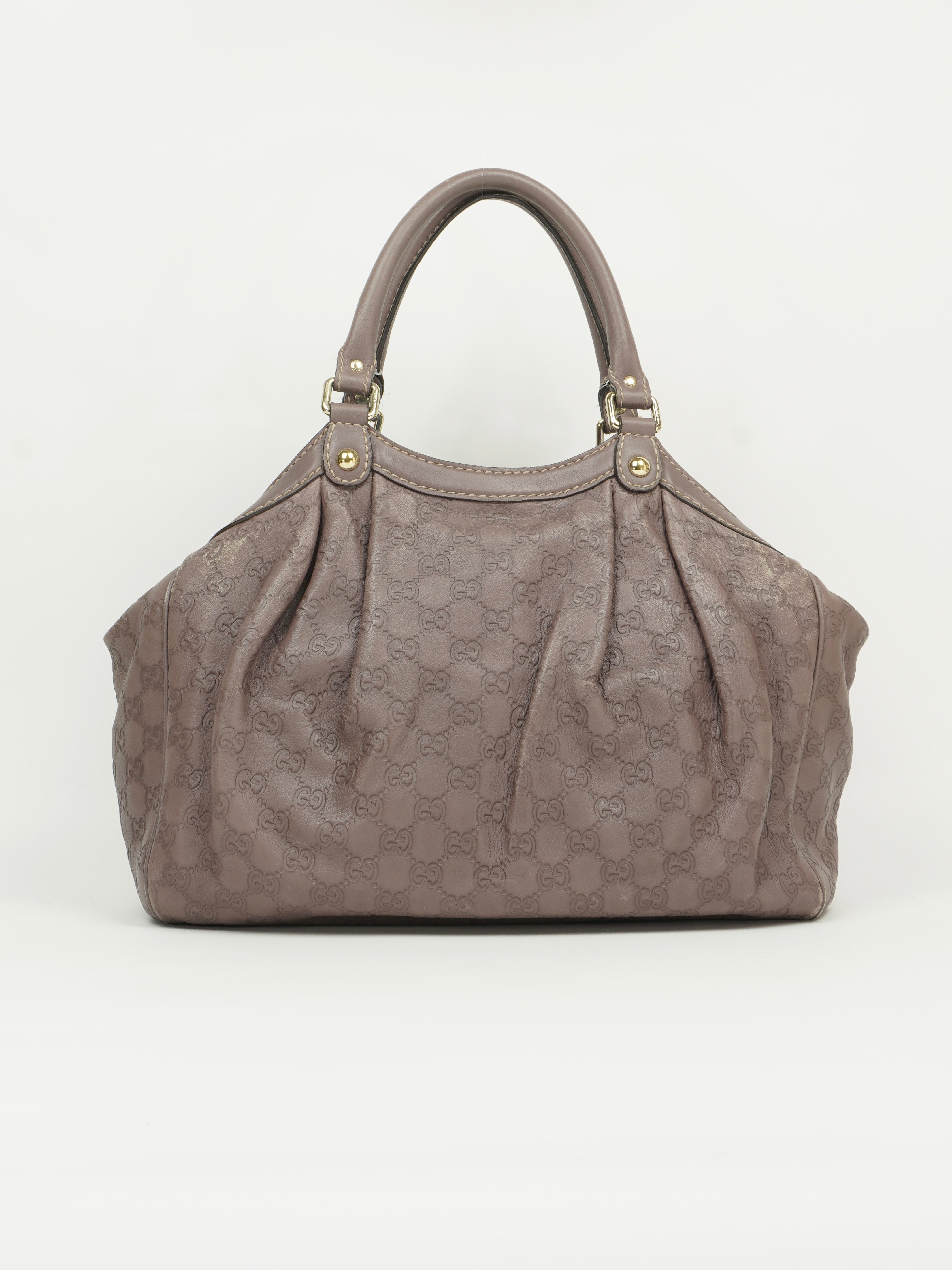 GUCCI MONOGRAM LEATHER SUKEY BAG