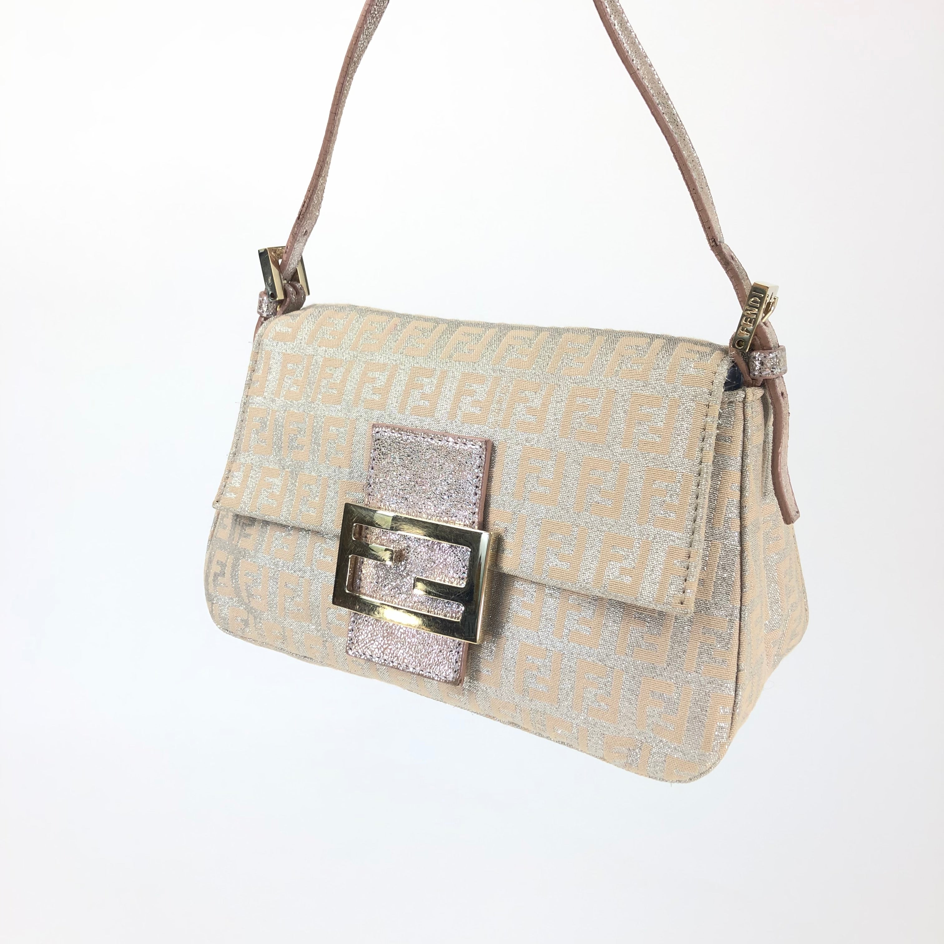 FENDI ZUCCA SHIMMER BAGUETTE BAG