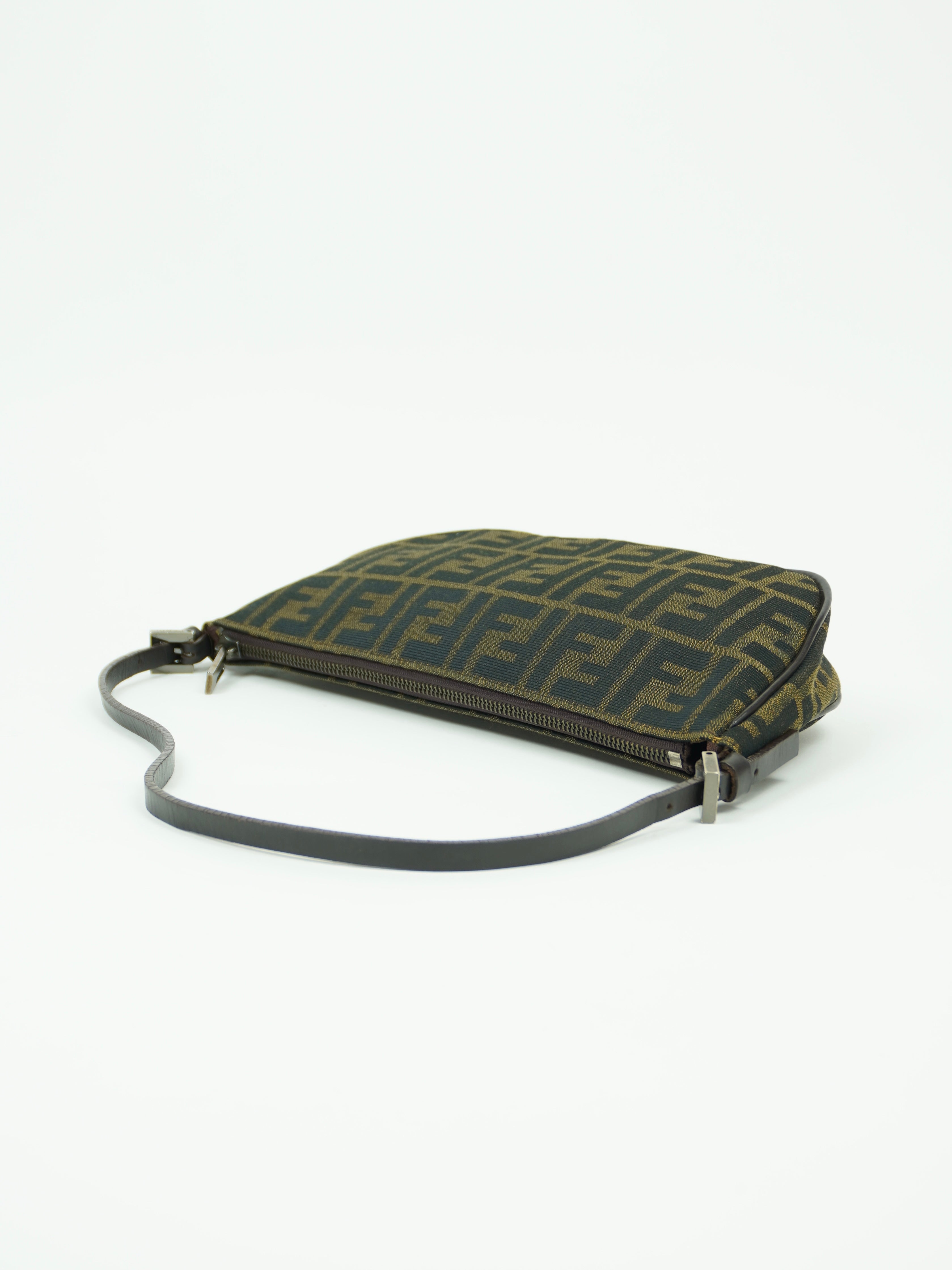 FENDI ZUCCA CRESCENT SHOULDER BAG