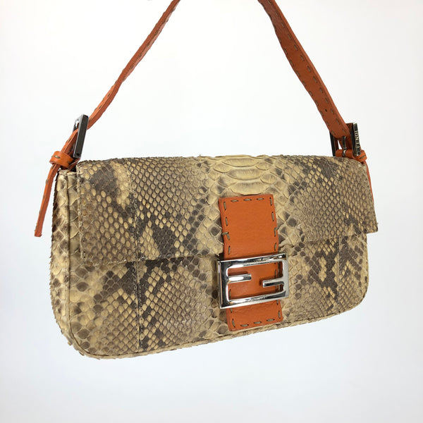 FENDI SELLERIA PYTHON BAGUETTE BAG