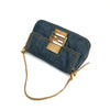 Fendi Denim Baguette Bag with Exotic Lizard Detailing