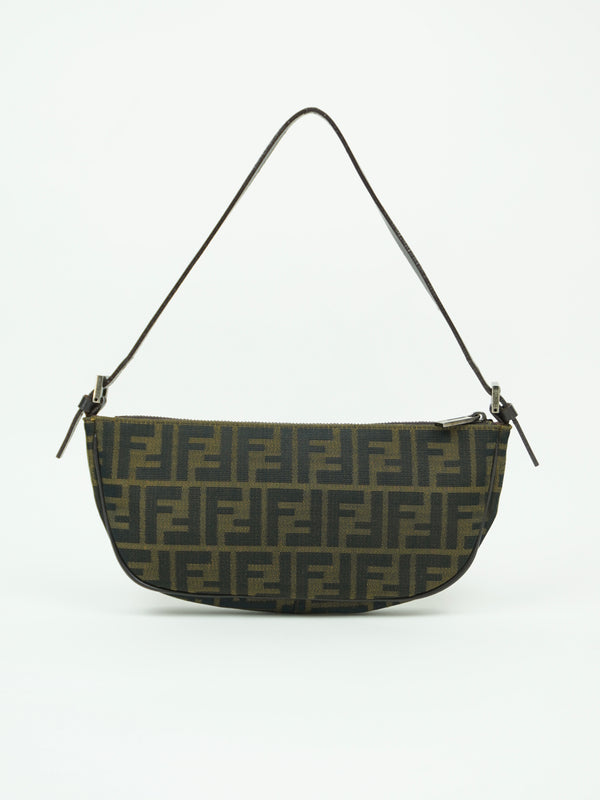 FENDI ZUCCA CRESCENT SHOULDER BAG