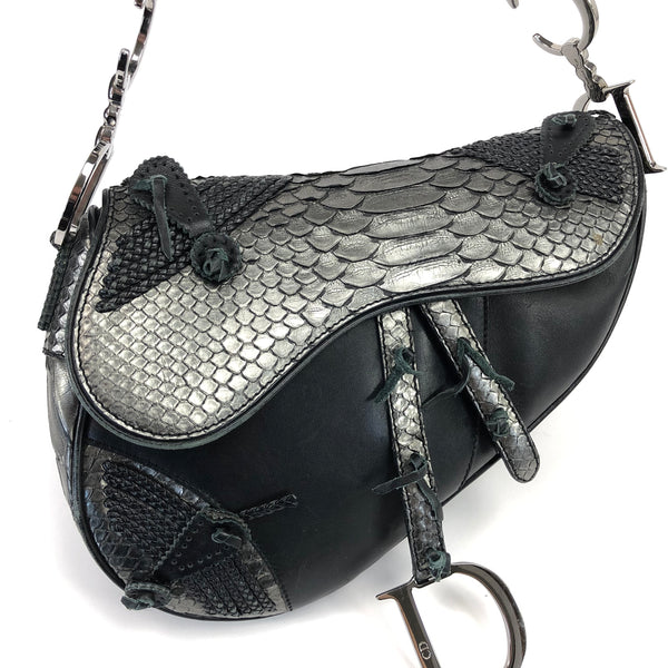 Christian Dior Hollywood Python Leather Saddle Bag